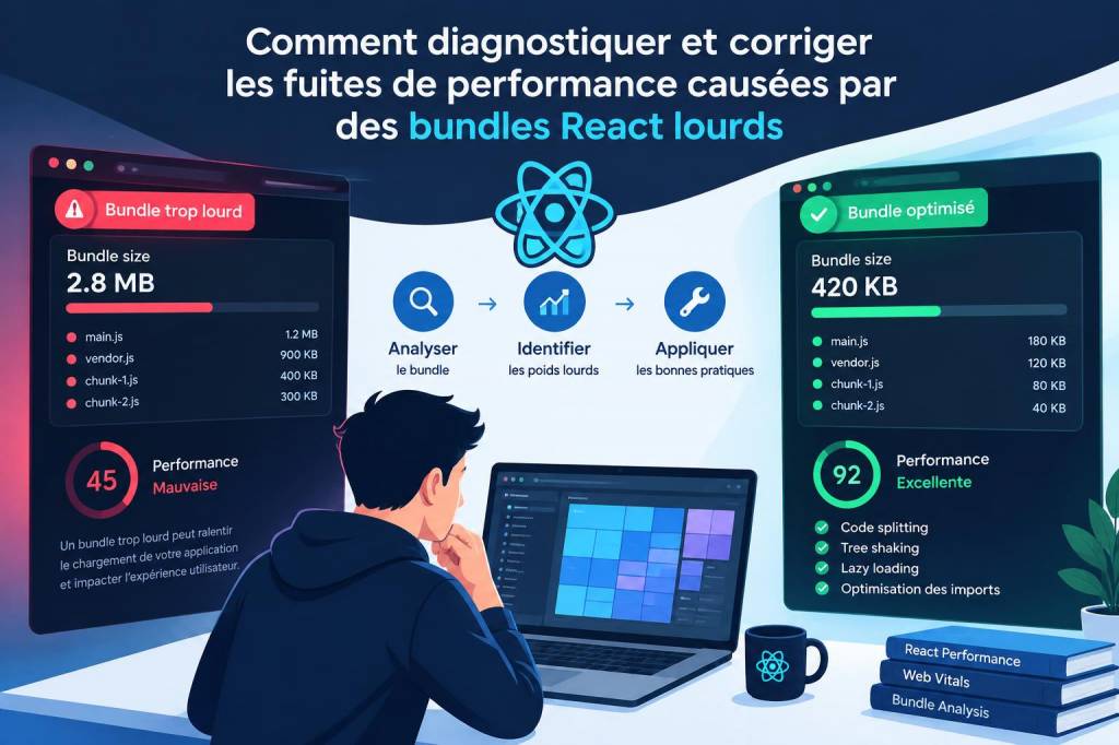 Comment diagnostiquer et corriger les fuites de performance causées par des bundles react lourds